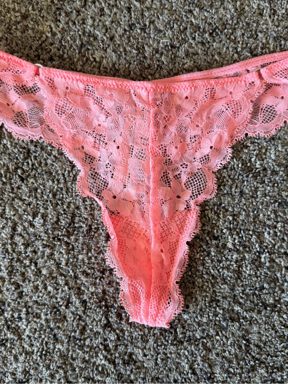 Victoria's Secret Coral Lace Thong